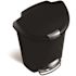 Simplehuman Simplehuman Semi-Round 13.2 Gallon/50 Liter Black Plastic Trash Can With Lid