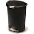 Simplehuman Simplehuman Semi-Round 13.2 Gallon/50 Liter Black Plastic Trash Can With Lid