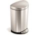Simplehuman Simplehuman Small Semi-Round Bathroom Step Trash Can 10l/2.6 Gal Brushed Ss