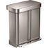 Simplehuman Simplehuman 15.3 Gallon/58 Liter Rectangular Recycler -Brushed Stainless Steel