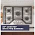 Ge GE 30" Built-In Gas Cooktop With 5 Burners And Dishwasher Safe Grates