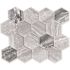 Dip Design Is Personal Hex Tile, Charcoal Travertine, 12" X 12", Case Of 10