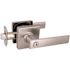 Shield Security Bed/Bath Privacy Door Lever With Square Rose, Satin Nickel