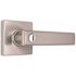 Shield Security Bed/Bath Privacy Door Lever With Square Rose, Satin Nickel