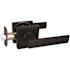 Shield Security Bed/Bath Privacy Door Lever With Square Rose, Matte Black