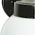 Satco Nuvo Black One-Light 6 Porch Wall Fixture With White Globe