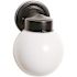 Satco Nuvo Black One-Light 6 Porch Wall Fixture With White Globe
