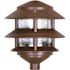 Satco 8" Landscape Pagoda Light Fixture, Bronze, Two Louver, Small Hood