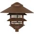 Satco 8" Landscape Pagoda Light, Three Louver, Large Hood, Bronze