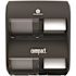 Compact 4-Roll Quad Plus Coreless High-Capacity Toilet Paper Dispenser Black
