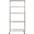Muscle Rack 36 W X 18 D X 72 H 5-Tier Mobile Wire Shelving Chrome