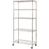 Muscle Rack 36 W X 18 D X 72 H 5-Tier Mobile Wire Shelving Chrome