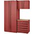 Husky 3-Piece Storage System In Red, 5 Drawer, 64 In. W X 81 In. H X 24 In. D
