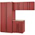 Husky 4-Piece Storage System In Red, 1 Drawer, 92 In. W X 81 In. H X 24 In. D