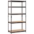 Muscle Rack 5-Tier Steel Shelving In Black, 36 In. W X 72 In. H X 18 In. D