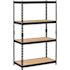 Muscle Rack 4-Tier Steel Shelving In Black, 36 In. W X 60 In. H X 18 In. D