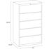Hirsh 36" W 5 Drwr Metal Lateral File Roll-Out Shelve Letter/legal/a4 Hang Putty
