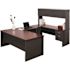 Hirsh Executive Office Modular Dbl Pedestal File Desk 30" Dx60" W Black/walnut
