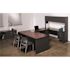 Hirsh Executive Office Modular Dbl Pedestal File Desk 30" Dx60" W Black/walnut