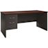 Hirsh Executive Office Modular Dbl Pedestal File Desk 30" Dx60" W Black/walnut