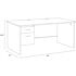 Hirsh Executive Office Modular Dbl Pedestal File Desk 30" Dx60" W Black/walnut