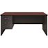 Hirsh Executive Office Modular Dbl Pedestal File Desk 30" Dx60" W Black/walnut