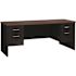 Hirsh Executive Modular Right-Hand Single Pedestal Desk 30"dx66"w Black/walnut