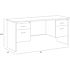 Hirsh Executive Modular Left-Hand Sngl Pedestal Desk 30"dx66"w Charcoal/mahogany