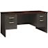 Hirsh Executive Modular Left-Hand Sngl Pedestal Desk 30"dx66"w Charcoal/mahogany