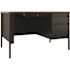 Hirsh 24dx72w Double Pedestal Desk Credenza Arch Pull Handles Charcoal/mahogany