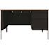 Hirsh 24dx72w Double Pedestal Desk Credenza Arch Pull Handles Charcoal/mahogany