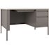 Hirsh 24dx60w Double Pedestal Office Desk Credenza Arch Pull Handle Black/walnut