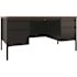 Hirsh 24dx60w Double Pedestal Desk Credenza Arch Pull Handles Charcoal/mahogany