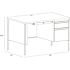 Hirsh 30"dx48"w Right Hand Sngl Pedestal File Rnd Corner T-Mold Platinum/white