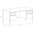 Hirsh 30"dx60"w Double Pedestal File Desk Rnd Corner T-Mold Top Platinum/white