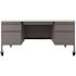 Hirsh 30"dx60"w Double Pedestal File Desk Rnd Corner T-Mold Top Platinum/white