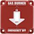Titan 3 Technologies 2 Gang Emergency Gas Burner Wall Plate, 1 Toggle, Red