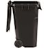 Alpine Industries 64 Gallon Black Wheeled Rectangular Trash Can Receptacle W/lid