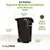 Alpine Industries 64 Gallon Black Wheeled Rectangular Trash Can Receptacle W/lid