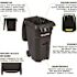 Alpine Industries 64 Gallon Black Wheeled Rectangular Trash Can Receptacle W/lid