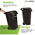 Alpine Industries 64 Gallon Black Wheeled Rectangular Trash Can Receptacle W/lid
