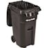Alpine Industries 64 Gallon Black Wheeled Rectangular Trash Can Receptacle W/lid