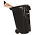 Alpine Industries 64 Gallon Black Wheeled Rectangular Trash Can Receptacle W/lid