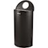 Alpine Industries 12 Gallon Stainless Steel Perforate Half Round Waste Bin Black