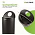 Alpine Industries 12 Gallon Stainless Steel Perforate Half Round Waste Bin Black