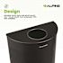 Alpine Industries 12 Gallon Stainless Steel Perforate Half Round Waste Bin Black