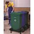 Alpine Industries Plastic Indoor Recycle/trash Receptacle W/lid/dolly 23gal Grn