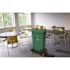 Alpine Industries Plastic Indoor Recycle/trash Receptacle W/lid/dolly 23gal Grn
