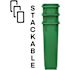Alpine Industries Plastic Indoor Recycle/trash Receptacle W/lid/dolly 23gal Grn