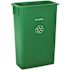 Alpine Industries Plastic Indoor Recycle/trash Receptacle W/lid/dolly 23gal Grn